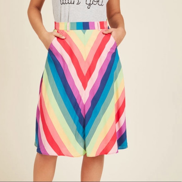 ModCloth rainbow a line skirt NWOT